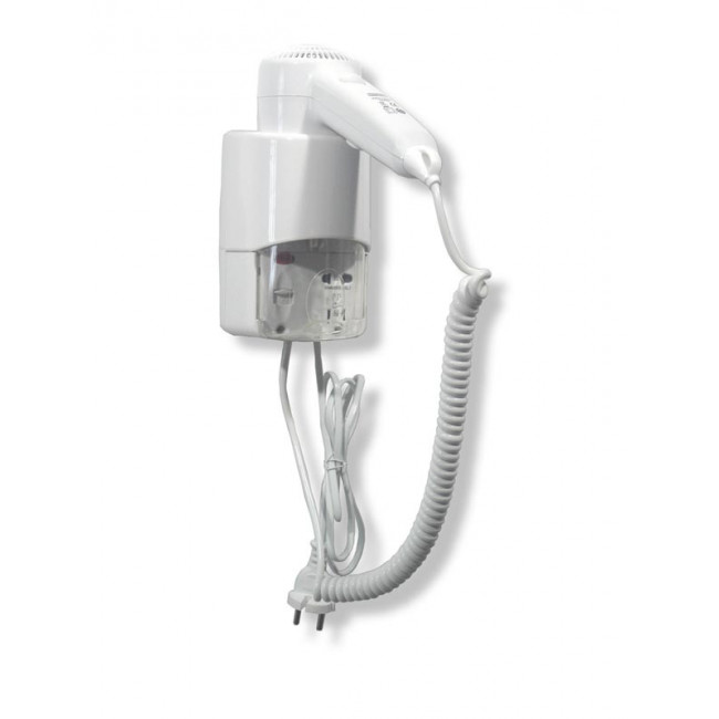 Asciugacapelli Phon Elettrico Mdc Abs Bianco Supporto Da Parete Con