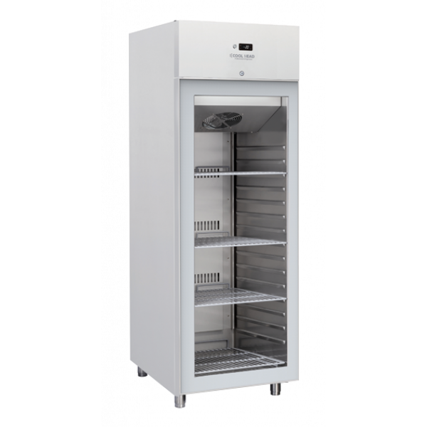 Armadio Frigo Refrigerato Con Porta A Vetro E Corpo Acciaio Inox