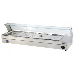 Counter display Bain-marie  Model BM104 with tap tank capacity n. 4 GN 1/2