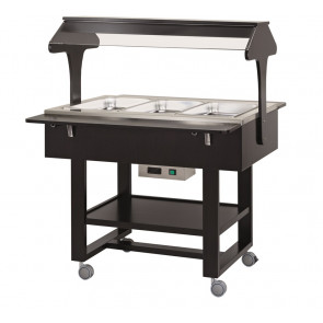 Wooden bain-marie trolley Model CL2778W Colour walnut or wenge