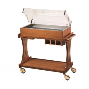 Wooden service trolley Model CL2785 Transparent plexiglass dome