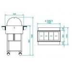 Wooden refrigerated trolley Model ELR2827 with Plexiglas dome