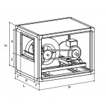 Encased two-speed centrifugal fan in stainless steel Model ECTD 9/9 A1 Capacity 2000/1338 m³/h