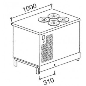 Ice cream bench with reserve ETM Model BPGELV100 Semifinished by paneling N. 4 ventilated wells