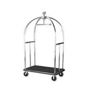 Luggage cart with coat hanger STK Model CART-S chromed stainless steel