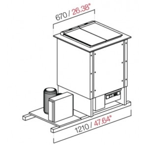 Built-in wells for ice cream/granite with reserve ETM Model PANORAMA4RIS-1T Semi-processed by Ventilated  panelling N.4 Wells