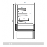 Neutral food counter ideal for bakery without group without evaporator Zoin Model Kristall KR120NNNG