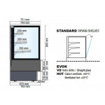 Hot vertical display for bakery and gastronomy Model EVOK150HOT Front glass opening