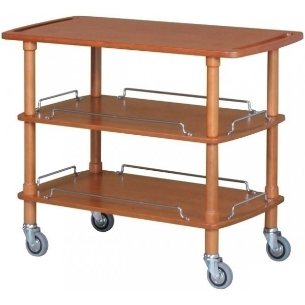 Wooden service trolley color Walnut Model CLP2003 three shelves