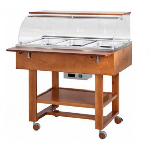 Wooden bain-marie trolley Model CL2778W Colour walnut or wenge