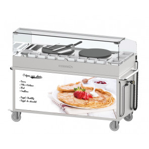 Double crepe maker trolley CLN Stainless steel structure Model CCHCCD40E