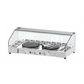 Double crepe maker serving station CLN Stainless steel structure Model CPACCD40E