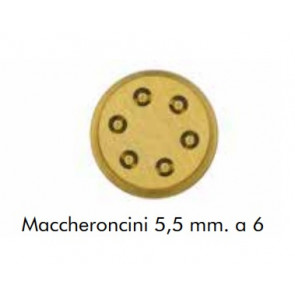 Trafila opzionale Maccheroncini 5,5 mm a 6 Omra per torchietti pasta manuali