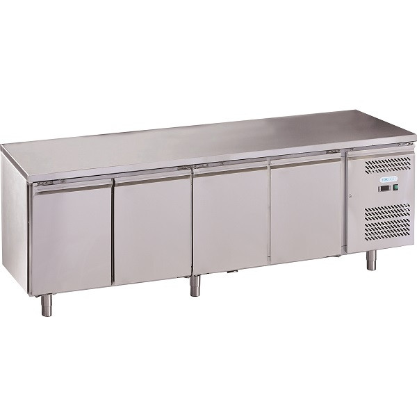 Tavolo Refrigerato quattro porte In acciaio inox AISI 201 ForCold  GN1/1 (cm 53 x 32,5) ventilato Modello G-SNACK4100TN-FC