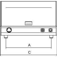 Vetrina espositore da appoggio piano riscaldato, sovrastruttura in vetro  con 2 lampade riscaldanti - cm 80x60x70h