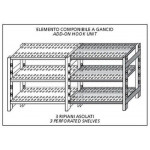 Scaffale inox a bullone IXP 3 ripiani lisci spessore cm 2,5 inox 8/10  Lunghezza cm 60 Profondità cm 30 Altezza cm 150 Elemento base Completi di  bulloni e piedini plastica Bordi antitaglio Finitura lucida Modello  B3696030B