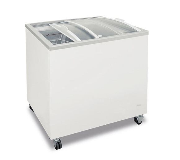 Congelatore statico a pozzetto con vetro curvo scorrevole o con vetro  piatto inclinato Modello FR400 PAC / PAF