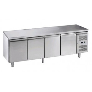 Tavolo Refrigerato 4 porte In acciaio inox AISI 210 ForCold  GN1/1 (cm 53 x 32,5) ventilato Modello M-GN4100TN-FC MONOBLOCCO