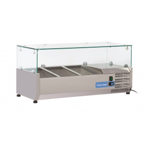 Vetrina refrigerata porta bacinelle Modello VRX10/38 - 2 x GN1/3 +1 x GN1/2 in acciaio INOX