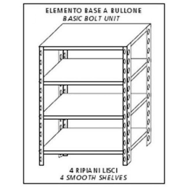 Scaffale inox a bullone IXP 3 ripiani forati spessore cm 2,5 inox 8/10  Lunghezza cm 100 Profondità cm 30 Altezza cm 150 Elemento componibile  Completi di bulloni e piedini plastica Bordi antitaglio Finitura lucida  Modello B37010030C