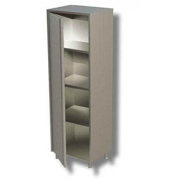 Armadio Verticale in Acciaio Inox AISI 430 Porta Battente 3 Ripiani Modello DSA1B5715