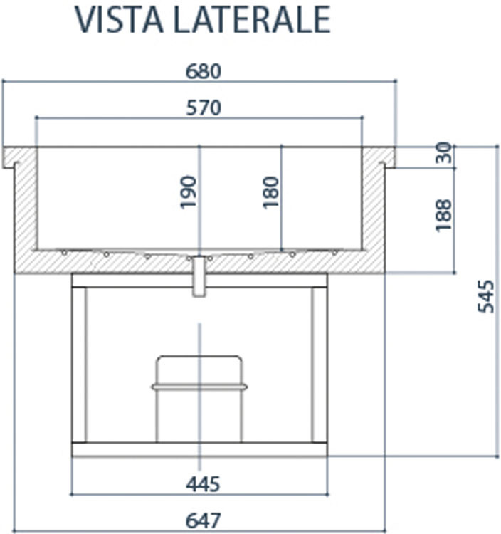 Vasca refrigerata da incasso in acciaio inox Modello G-VRI411