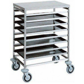 Carrello portateglie per pasticceria e pizzeria Modello CA1483  Portata n. 8 teglie cm 60x40